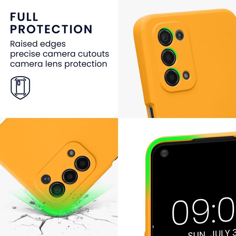 Laptop, Telefoane si Tablete - Telefoane mobile si accesorii - Accesorii Telefoane - Huse telefoane - Husa Kwmobile pentru OPPO A74 (5G)/A54 (5G), anti-alunecare, silicon, portocaliu - Infinity.ro