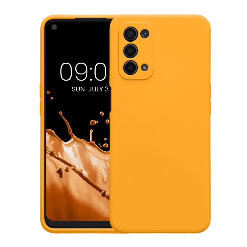 Laptop, Telefoane si Tablete - Telefoane mobile si accesorii - Accesorii Telefoane - Huse telefoane - Husa Kwmobile pentru OPPO A74 (5G)/A54 (5G), anti-alunecare, silicon, portocaliu - Infinity.ro