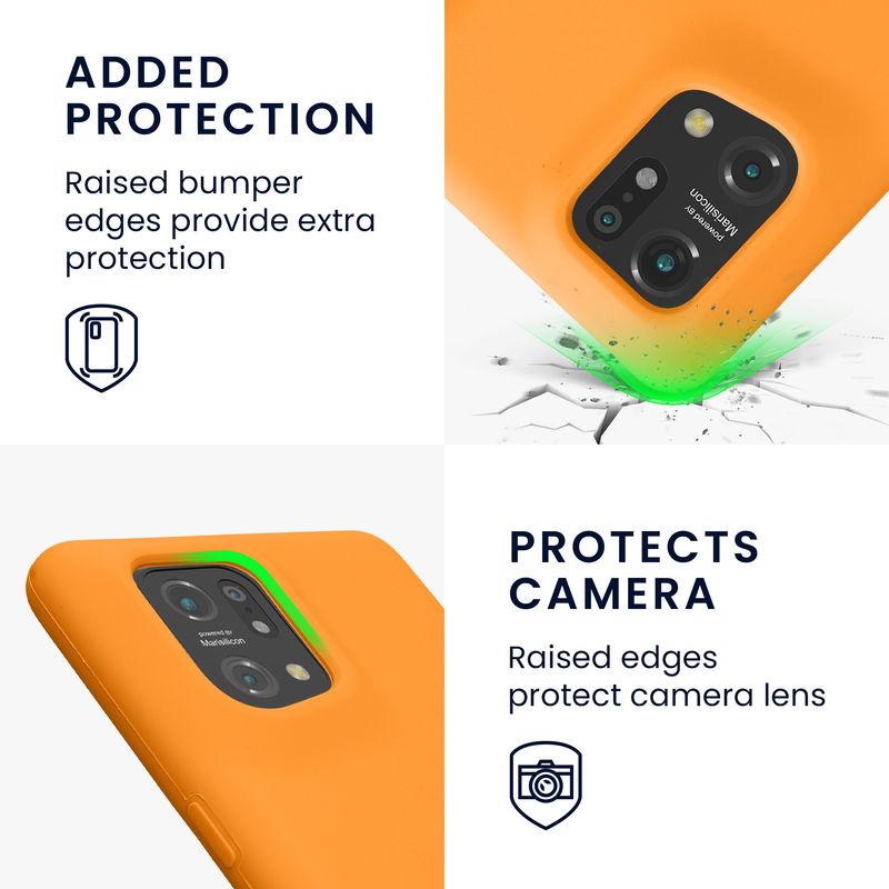 Laptop, Telefoane si Tablete - Telefoane mobile si accesorii - Accesorii Telefoane - Huse telefoane - Husa Kwmobile pentru OPPO Find X5 (5G), incarcare wireless, silicon, portocaliu - Infinity.ro