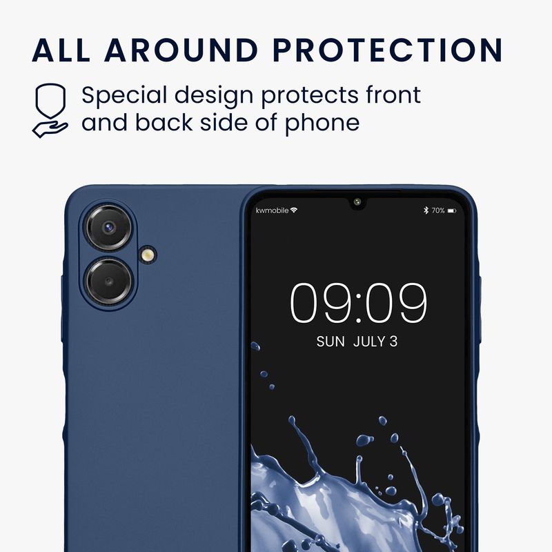 Laptop, Telefoane si Tablete - Telefoane mobile si accesorii - Accesorii Telefoane - Huse telefoane - Husa Kwmobile pentru Samsung Galaxy A06, anti-alunecare, protectie la zgarieturi, silicon, albastru - Infinity.ro
