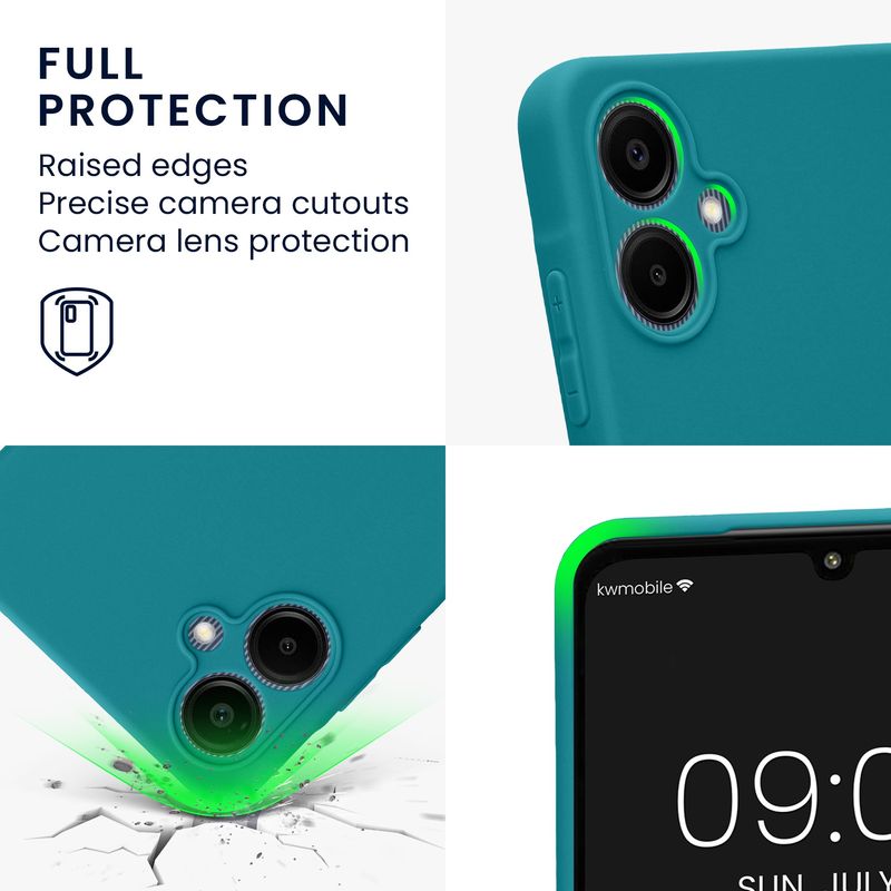 Laptop, Telefoane si Tablete - Telefoane mobile si accesorii - Accesorii Telefoane - Huse telefoane - Husa Kwmobile pentru Samsung Galaxy A06, anti-alunecare, silicon, turcoaz mat - Infinity.ro