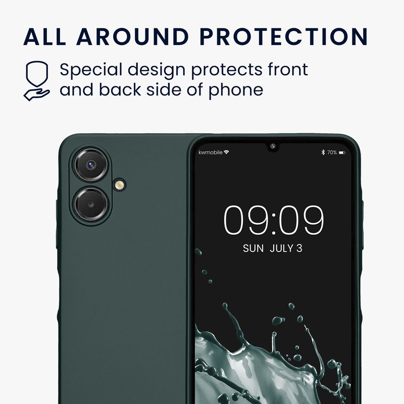 Laptop, Telefoane si Tablete - Telefoane mobile si accesorii - Accesorii Telefoane - Huse telefoane - Husa Kwmobile pentru Samsung Galaxy A06, anti-alunecare, silicon, turcoaz metalizat - Infinity.ro
