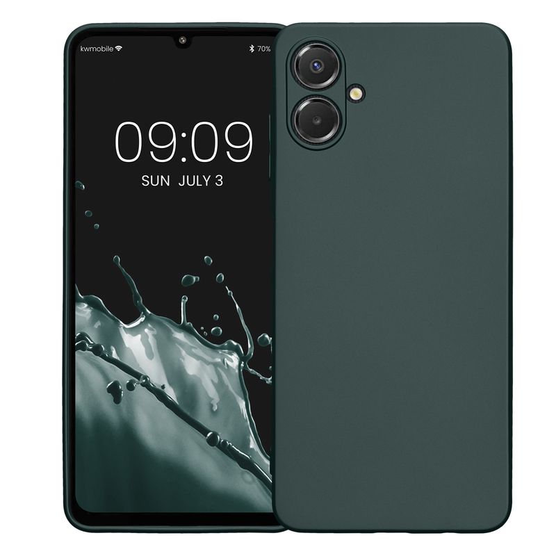 Laptop, Telefoane si Tablete - Telefoane mobile si accesorii - Accesorii Telefoane - Huse telefoane - Husa Kwmobile pentru Samsung Galaxy A06, anti-alunecare, silicon, turcoaz metalizat - Infinity.ro