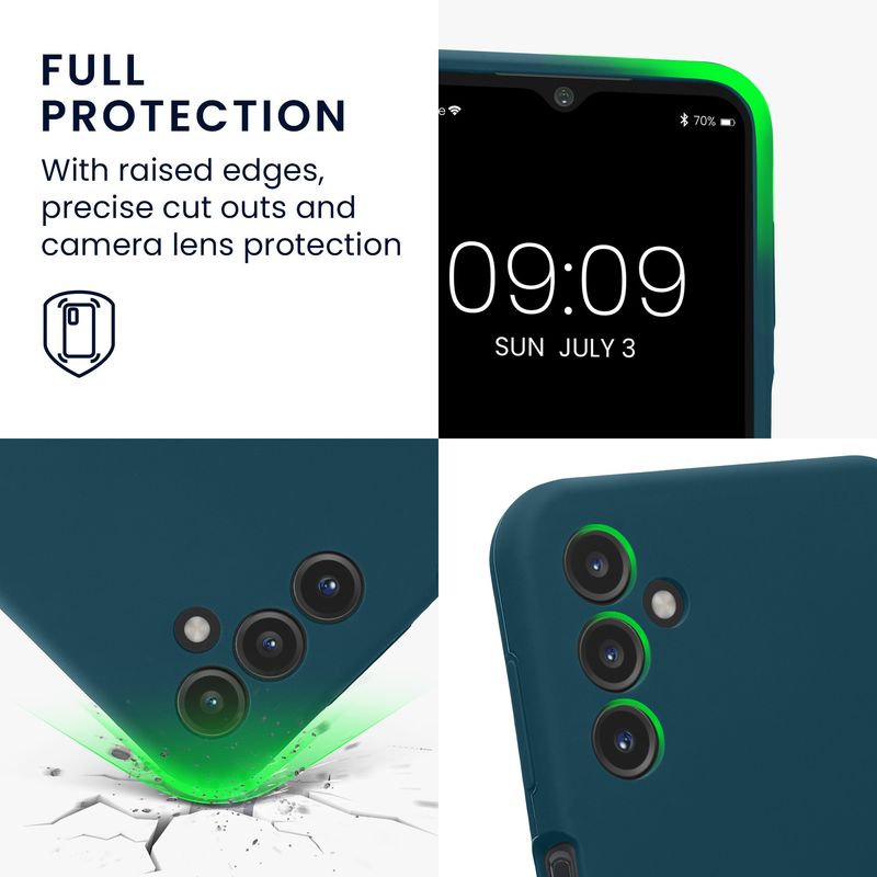 Laptop, Telefoane si Tablete - Telefoane mobile si accesorii - Accesorii Telefoane - Huse telefoane - Husa Kwmobile pentru Samsung Galaxy A14 5G, anti-alunecare, anti-amprenta, silicon, albastru - Infinity.ro