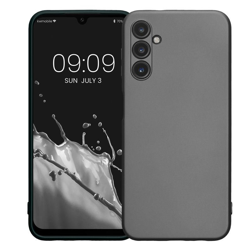 Laptop, Telefoane si Tablete - Telefoane mobile si accesorii - Accesorii Telefoane - Huse telefoane - Husa Kwmobile pentru Samsung Galaxy A14 5G, anti-alunecare, protectie la zgarieturi, silicon, gri - Infinity.ro