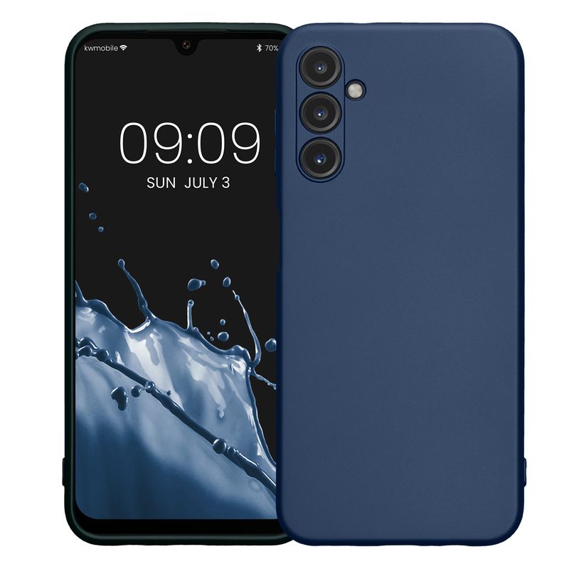 Laptop, Telefoane si Tablete - Telefoane mobile si accesorii - Accesorii Telefoane - Huse telefoane - Husa Kwmobile pentru Samsung Galaxy A14 5G, anti-alunecare, protectie la zgarieturi, silicon, albastru - Infinity.ro
