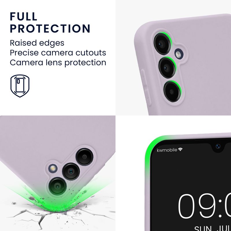 Laptop, Telefoane si Tablete - Telefoane mobile si accesorii - Accesorii Telefoane - Huse telefoane - Husa Kwmobile pentru Samsung Galaxy A14 5G, anti-alunecare, protectie la zgarieturi, silicon, mov - Infinity.ro