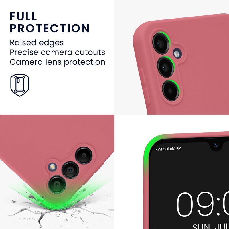 Laptop, Telefoane si Tablete - Telefoane mobile si accesorii - Accesorii Telefoane - Huse telefoane - Husa Kwmobile pentru Samsung Galaxy A14 5G, anti-alunecare, protectie la zgarieturi, silicon, roz - Infinity.ro