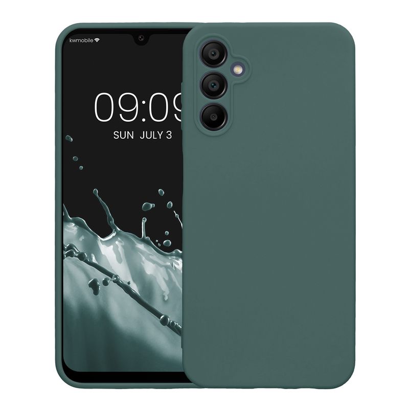 Laptop, Telefoane si Tablete - Telefoane mobile si accesorii - Accesorii Telefoane - Huse telefoane - Husa Kwmobile pentru Samsung Galaxy A14 5G, anti-alunecare, silicon, albastru verzui - Infinity.ro