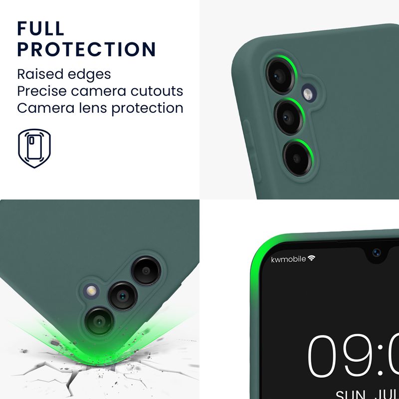 Laptop, Telefoane si Tablete - Telefoane mobile si accesorii - Accesorii Telefoane - Huse telefoane - Husa Kwmobile pentru Samsung Galaxy A14 5G, anti-alunecare, silicon, albastru verzui - Infinity.ro