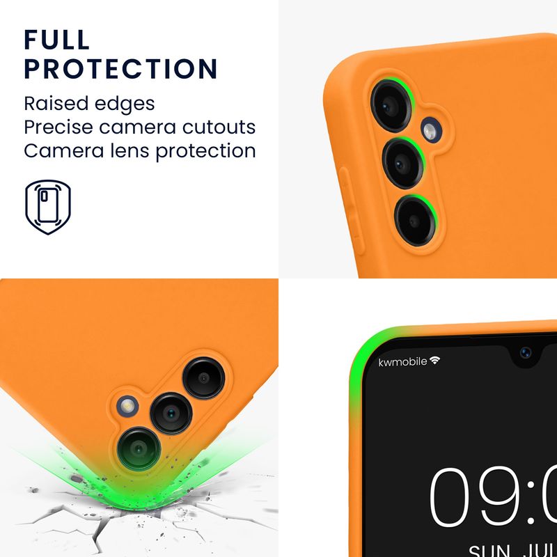 Laptop, Telefoane si Tablete - Telefoane mobile si accesorii - Accesorii Telefoane - Huse telefoane - Husa Kwmobile pentru Samsung Galaxy A14 5G, anti-alunecare, silicon, portocaliu - Infinity.ro