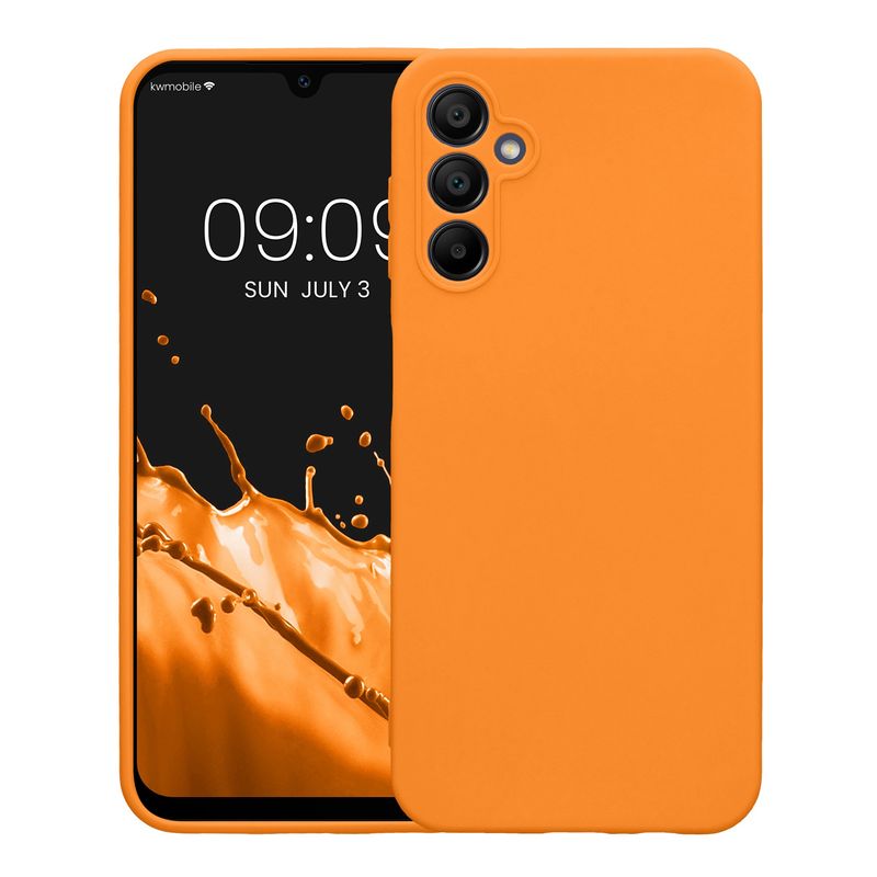 Laptop, Telefoane si Tablete - Telefoane mobile si accesorii - Accesorii Telefoane - Huse telefoane - Husa Kwmobile pentru Samsung Galaxy A14 5G, anti-alunecare, silicon, portocaliu - Infinity.ro