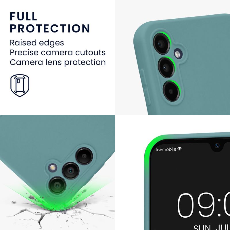 Laptop, Telefoane si Tablete - Telefoane mobile si accesorii - Accesorii Telefoane - Huse telefoane - Husa Kwmobile pentru Samsung Galaxy A14 5G, anti-alunecare, silicon, noapte arctica - Infinity.ro
