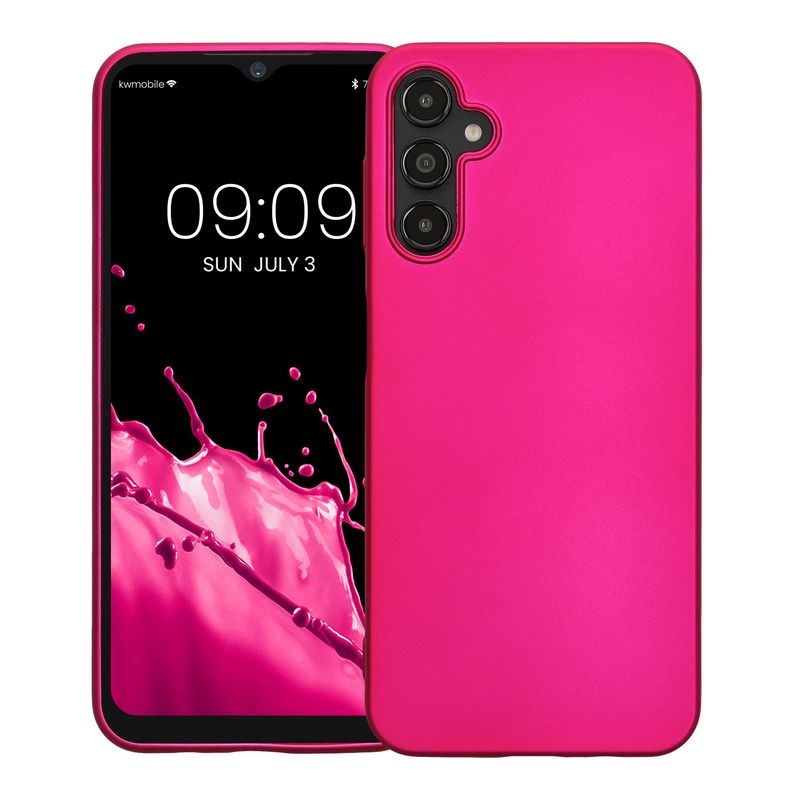 Laptop, Telefoane si Tablete - Telefoane mobile si accesorii - Accesorii Telefoane - Huse telefoane - Husa Kwmobile pentru Samsung Galaxy A14 5G, anti-alunecare, silicon, roz - Infinity.ro