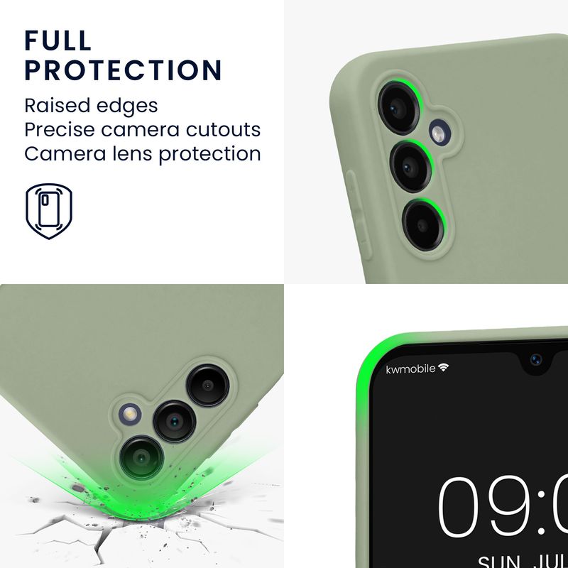 Laptop, Telefoane si Tablete - Telefoane mobile si accesorii - Accesorii Telefoane - Huse telefoane - Husa Kwmobile pentru Samsung Galaxy A14 5G, anti-alunecare, silicon, verde, gri - Infinity.ro