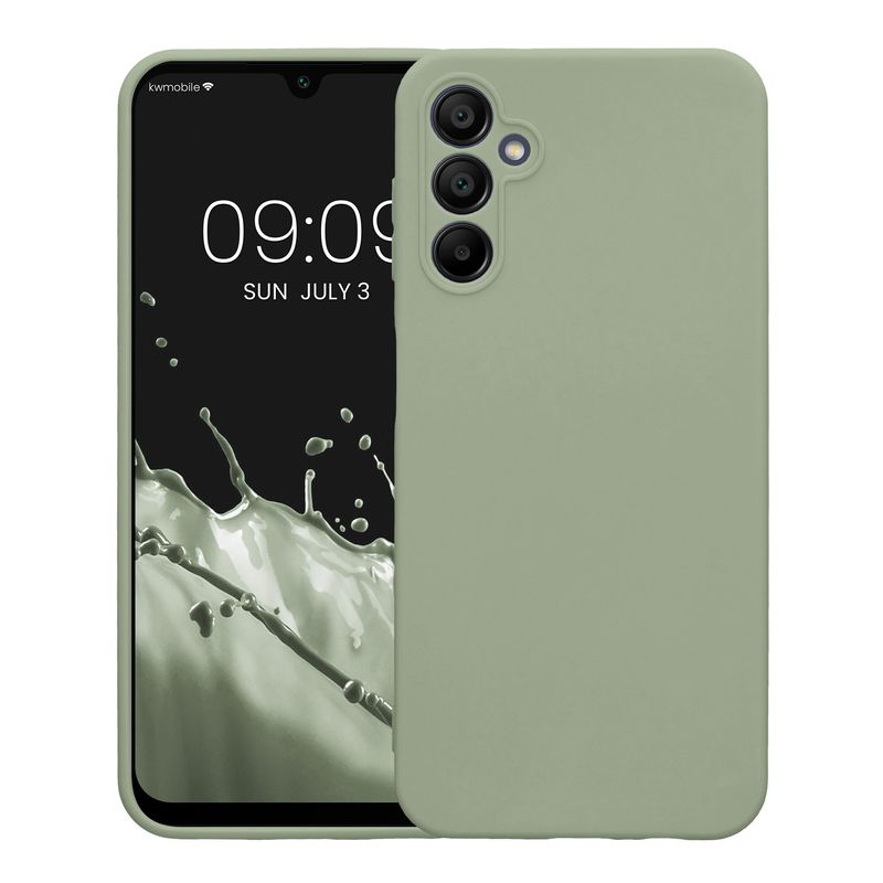 Laptop, Telefoane si Tablete - Telefoane mobile si accesorii - Accesorii Telefoane - Huse telefoane - Husa Kwmobile pentru Samsung Galaxy A14 5G, anti-alunecare, silicon, verde, gri - Infinity.ro