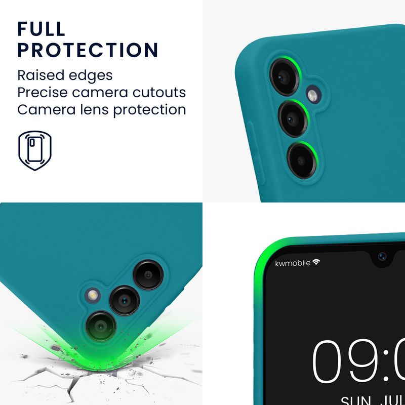 Laptop, Telefoane si Tablete - Telefoane mobile si accesorii - Accesorii Telefoane - Huse telefoane - Husa Kwmobile pentru Samsung Galaxy A14 5G, anti-alunecare, silicon, turcoaz mat - Infinity.ro
