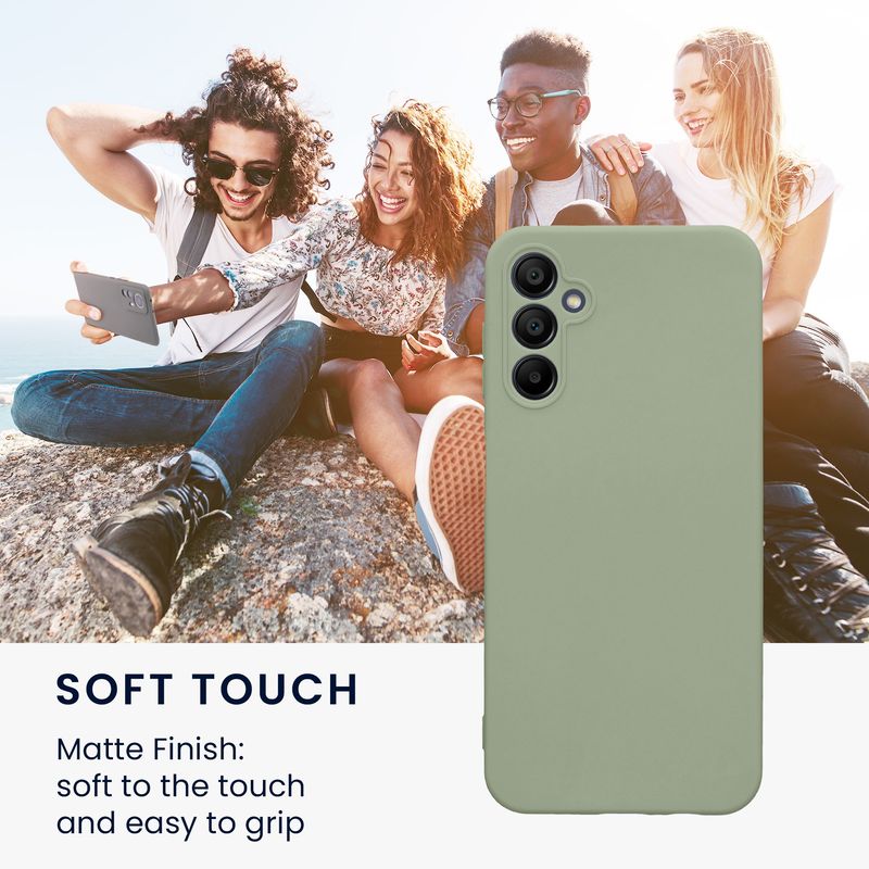 Laptop, Telefoane si Tablete - Telefoane mobile si accesorii - Accesorii Telefoane - Huse telefoane - Husa Kwmobile pentru Samsung Galaxy A14 5G, anti-alunecare, silicon, verde, gri - Infinity.ro