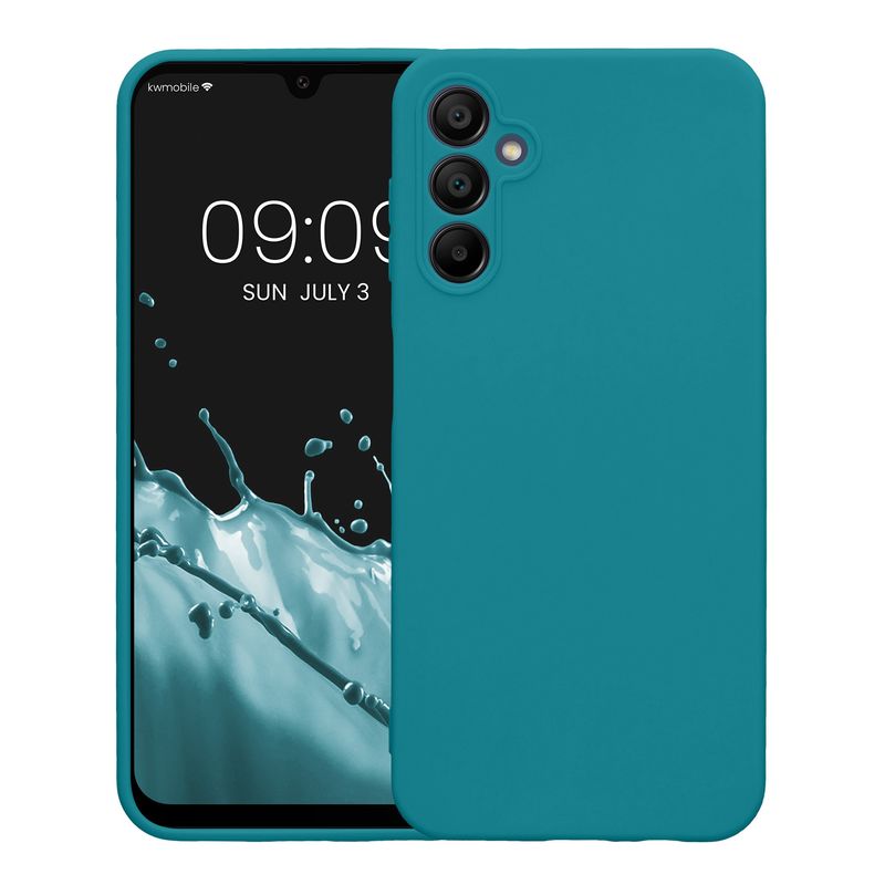 Laptop, Telefoane si Tablete - Telefoane mobile si accesorii - Accesorii Telefoane - Huse telefoane - Husa Kwmobile pentru Samsung Galaxy A14 5G, anti-alunecare, silicon, turcoaz mat - Infinity.ro