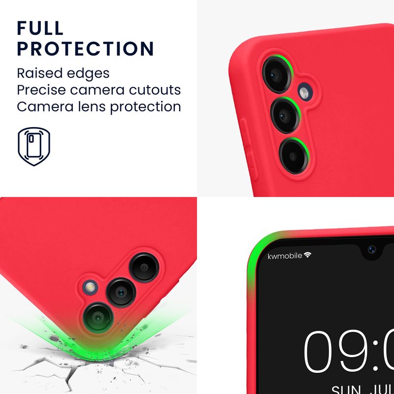 Laptop, Telefoane si Tablete - Telefoane mobile si accesorii - Accesorii Telefoane - Huse telefoane - Husa Kwmobile pentru Samsung Galaxy A14 5G, anti-alunecare, silicon, roz neon - Infinity.ro