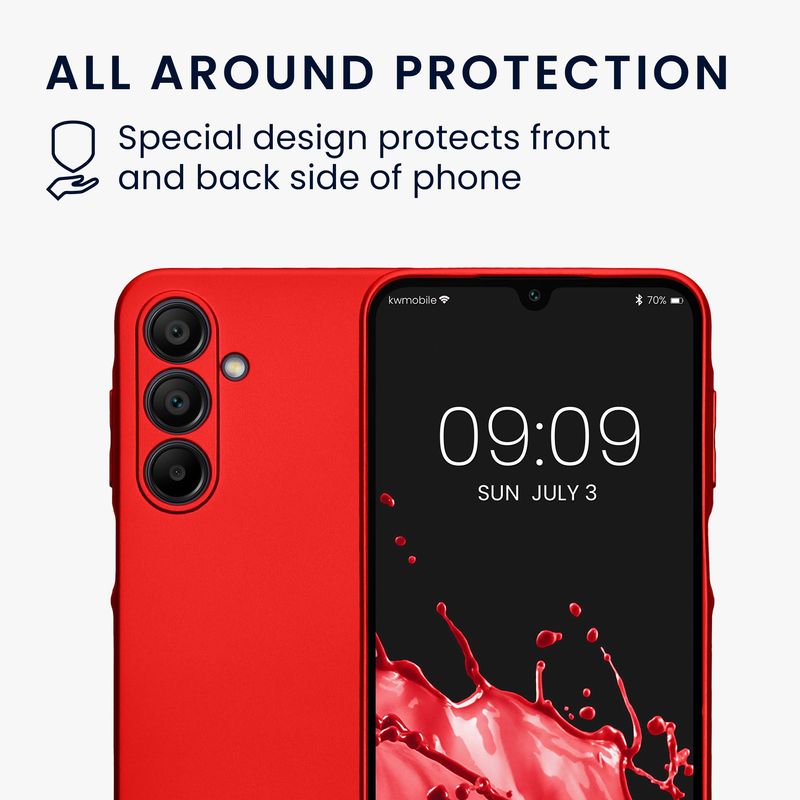 Laptop, Telefoane si Tablete - Telefoane mobile si accesorii - Accesorii Telefoane - Huse telefoane - Husa Kwmobile pentru Samsung Galaxy A16 5G, anti-alunecare, protectie la zgarieturi, silicon, rosu - Infinity.ro
