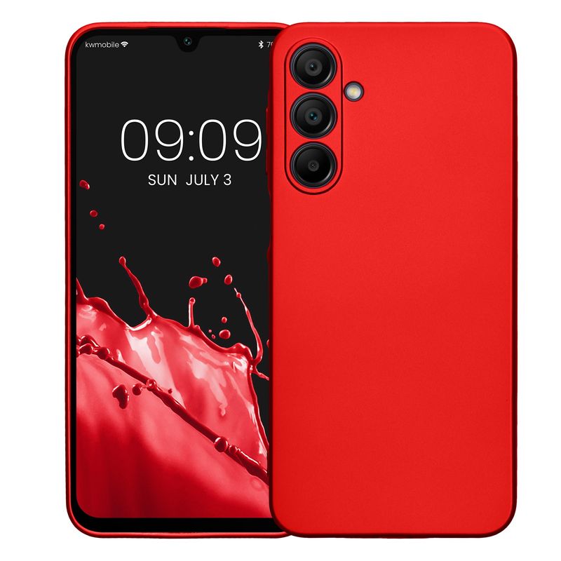 Laptop, Telefoane si Tablete - Telefoane mobile si accesorii - Accesorii Telefoane - Huse telefoane - Husa Kwmobile pentru Samsung Galaxy A16 5G, anti-alunecare, protectie la zgarieturi, silicon, rosu - Infinity.ro