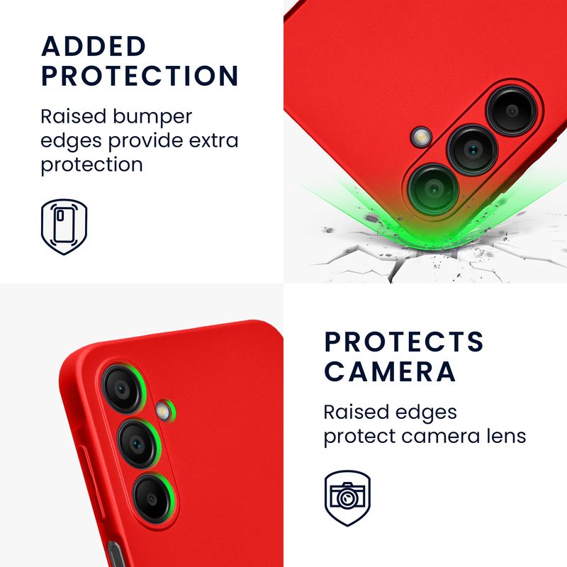 Laptop, Telefoane si Tablete - Telefoane mobile si accesorii - Accesorii Telefoane - Huse telefoane - Husa Kwmobile pentru Samsung Galaxy A16 5G, anti-alunecare, protectie la zgarieturi, silicon, rosu - Infinity.ro