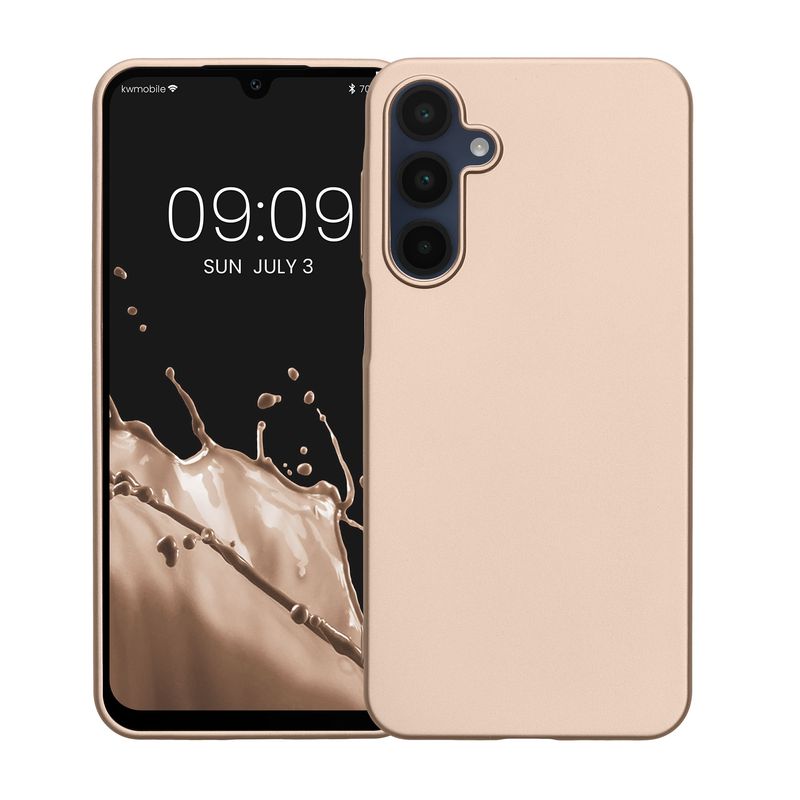 Laptop, Telefoane si Tablete - Telefoane mobile si accesorii - Accesorii Telefoane - Huse telefoane - Husa Kwmobile pentru Samsung Galaxy A16 5G, anti-alunecare, protectie la zgarieturi, silicon, auriu - Infinity.ro