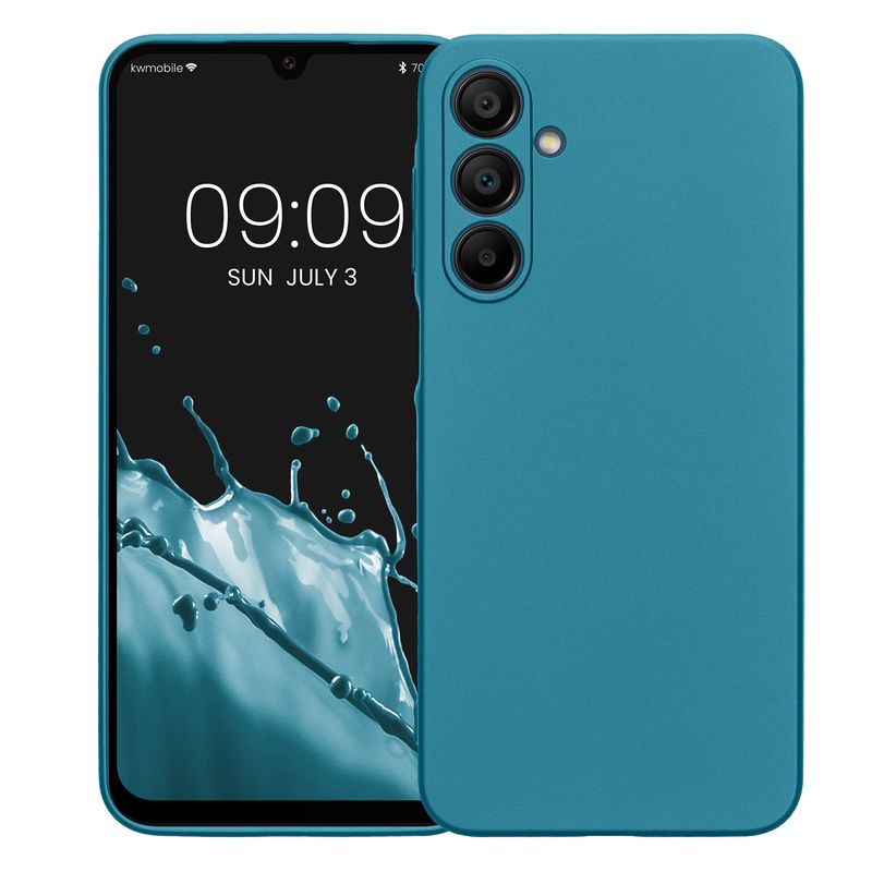 Laptop, Telefoane si Tablete - Telefoane mobile si accesorii - Accesorii Telefoane - Huse telefoane - Husa Kwmobile pentru Samsung Galaxy A16 5G, anti-alunecare, silicon, albastru caraibian - Infinity.ro