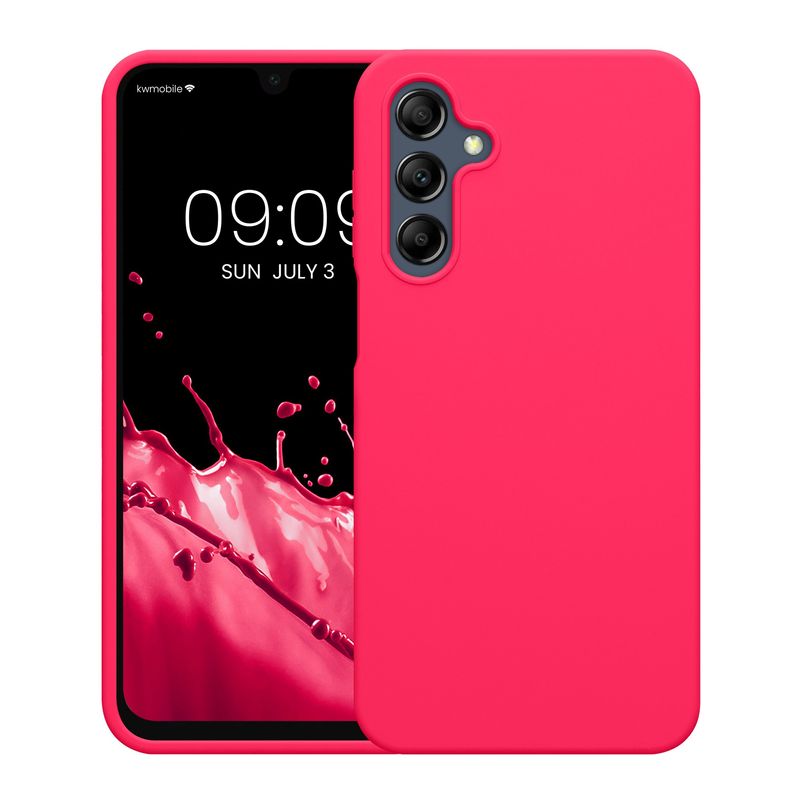 Laptop, Telefoane si Tablete - Telefoane mobile si accesorii - Accesorii Telefoane - Huse telefoane - Husa Kwmobile pentru Samsung Galaxy A16 5G, incarcare wireless, silicon, roz neon - Infinity.ro