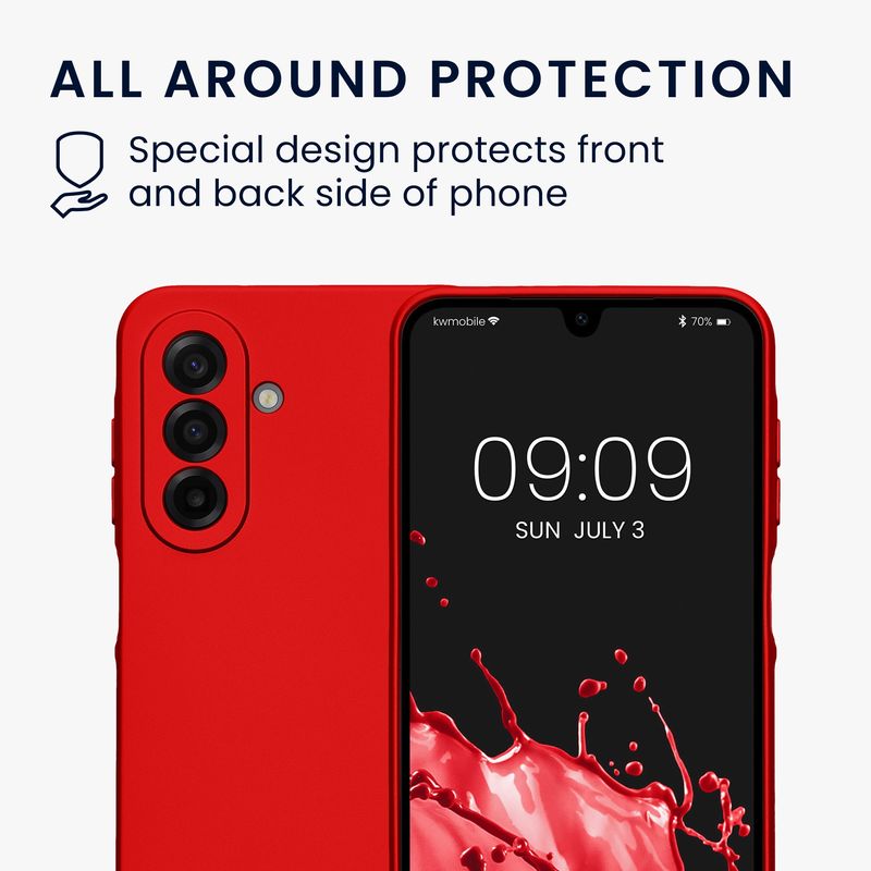 Laptop, Telefoane si Tablete - Telefoane mobile si accesorii - Accesorii Telefoane - Huse telefoane - Husa Kwmobile pentru Samsung Galaxy A17 4G/5G, anti-alunecare, protectie la zgarieturi, silicon, rosu - Infinity.ro