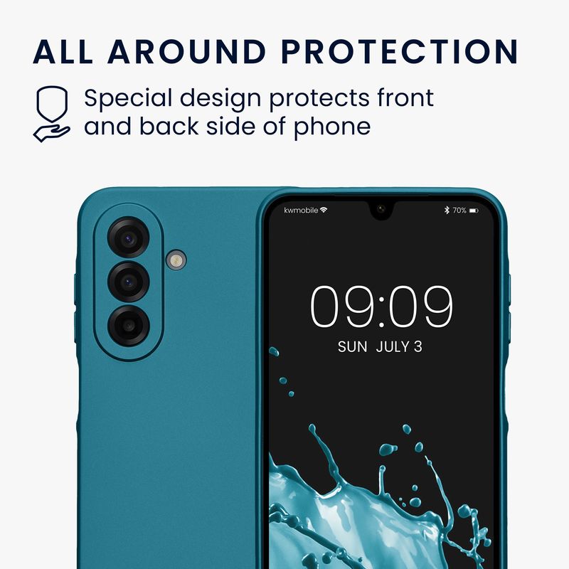 Laptop, Telefoane si Tablete - Telefoane mobile si accesorii - Accesorii Telefoane - Huse telefoane - Husa Kwmobile pentru Samsung Galaxy A17 4G/5G, anti-alunecare, silicon, albastru caraibian - Infinity.ro