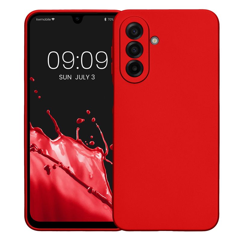 Laptop, Telefoane si Tablete - Telefoane mobile si accesorii - Accesorii Telefoane - Huse telefoane - Husa Kwmobile pentru Samsung Galaxy A17 4G/5G, anti-alunecare, protectie la zgarieturi, silicon, rosu - Infinity.ro