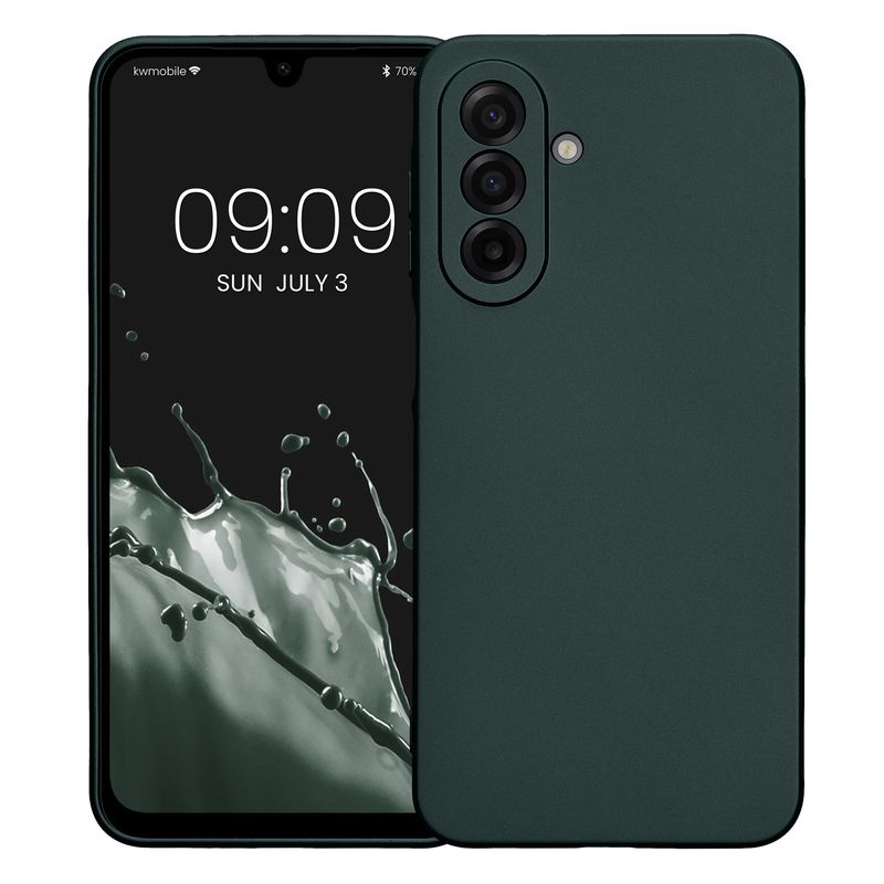 Laptop, Telefoane si Tablete - Telefoane mobile si accesorii - Accesorii Telefoane - Huse telefoane - Husa Kwmobile pentru Samsung Galaxy A17 4G/5G, anti-alunecare, silicon, turcoaz metalizat - Infinity.ro