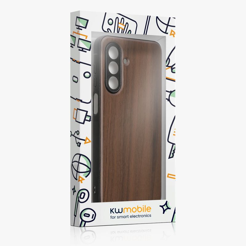 Laptop, Telefoane si Tablete - Telefoane mobile si accesorii - Accesorii Telefoane - Huse telefoane - Husa Kwmobile pentru Samsung Galaxy A17 4G/5G, compatibilitate MagSafe, lemn, TPU, maro - Infinity.ro