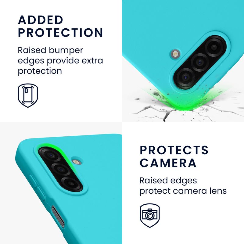 Laptop, Telefoane si Tablete - Telefoane mobile si accesorii - Accesorii Telefoane - Huse telefoane - Husa Kwmobile pentru Samsung Galaxy A17 4G/5G, incarcare wireless, silicon, albastru glaciar - Infinity.ro