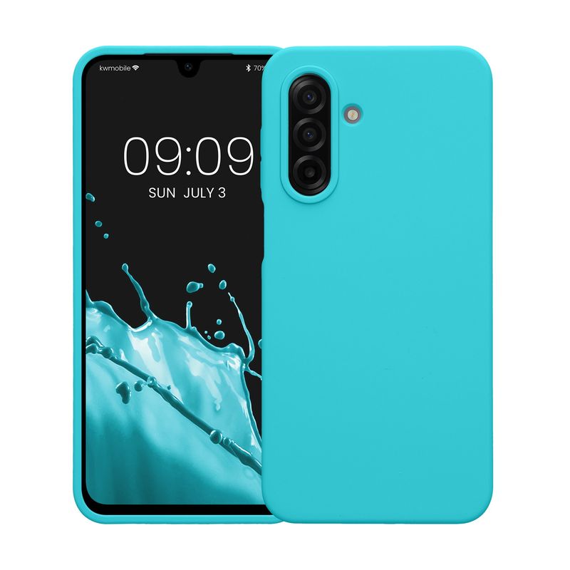 Laptop, Telefoane si Tablete - Telefoane mobile si accesorii - Accesorii Telefoane - Huse telefoane - Husa Kwmobile pentru Samsung Galaxy A17 4G/5G, incarcare wireless, silicon, albastru glaciar - Infinity.ro
