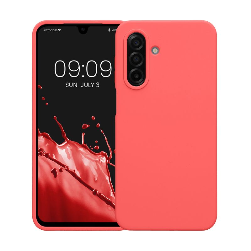 Laptop, Telefoane si Tablete - Telefoane mobile si accesorii - Accesorii Telefoane - Huse telefoane - Husa Kwmobile pentru Samsung Galaxy A17 4G/5G, incarcare wireless, silicon, coral - Infinity.ro