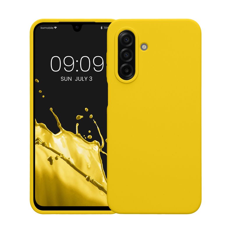 Laptop, Telefoane si Tablete - Telefoane mobile si accesorii - Accesorii Telefoane - Huse telefoane - Husa Kwmobile pentru Samsung Galaxy A17 4G/5G, incarcare wireless, silicon, galben - Infinity.ro