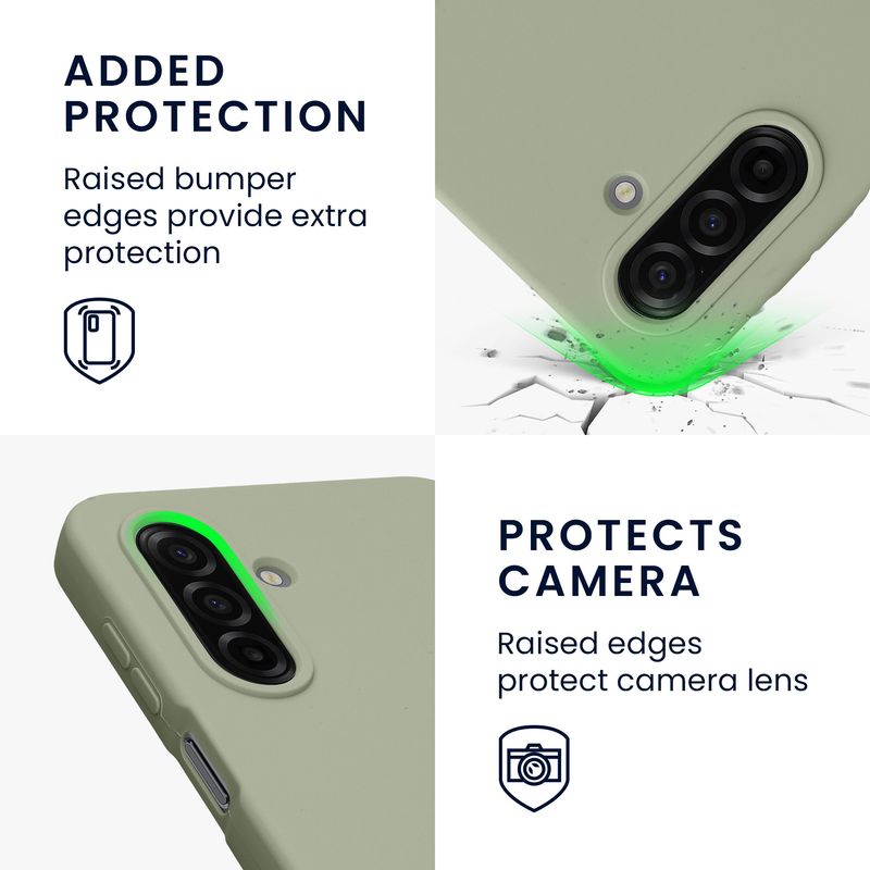 Laptop, Telefoane si Tablete - Telefoane mobile si accesorii - Accesorii Telefoane - Huse telefoane - Husa Kwmobile pentru Samsung Galaxy A17 4G/5G, incarcare wireless, silicon, verde, gri - Infinity.ro