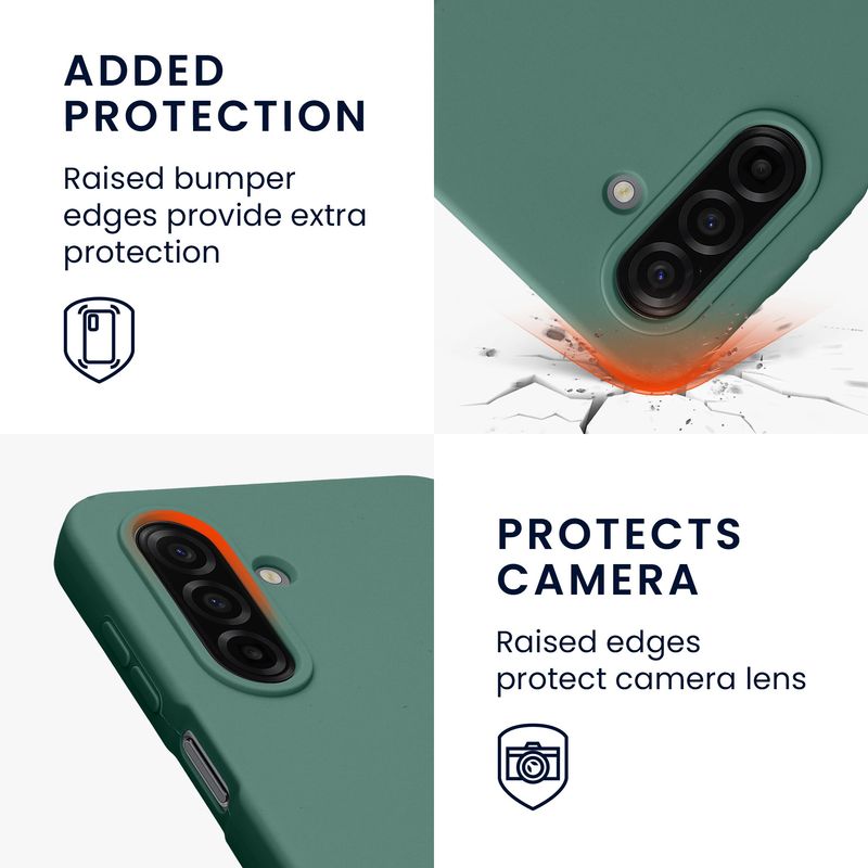 Laptop, Telefoane si Tablete - Telefoane mobile si accesorii - Accesorii Telefoane - Huse telefoane - Husa Kwmobile pentru Samsung Galaxy A17 4G/5G, incarcare wireless, silicon, verde padure - Infinity.ro