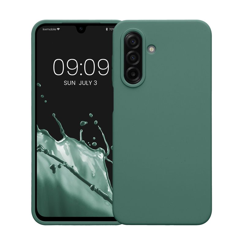 Laptop, Telefoane si Tablete - Telefoane mobile si accesorii - Accesorii Telefoane - Huse telefoane - Husa Kwmobile pentru Samsung Galaxy A17 4G/5G, incarcare wireless, silicon, verde padure - Infinity.ro