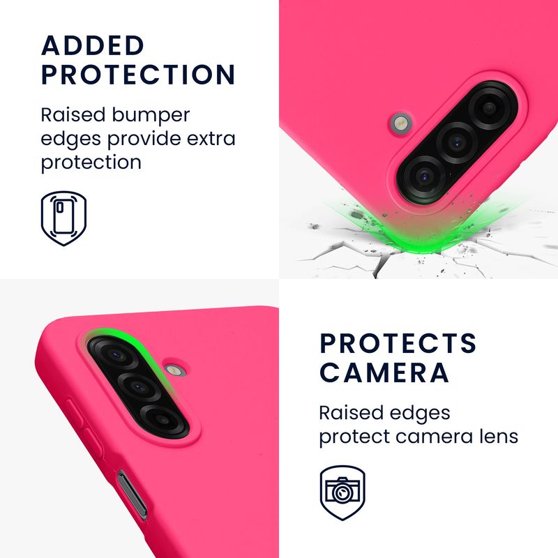 Laptop, Telefoane si Tablete - Telefoane mobile si accesorii - Accesorii Telefoane - Huse telefoane - Husa Kwmobile pentru Samsung Galaxy A17 4G/5G, incarcare wireless, silicon, roz neon - Infinity.ro