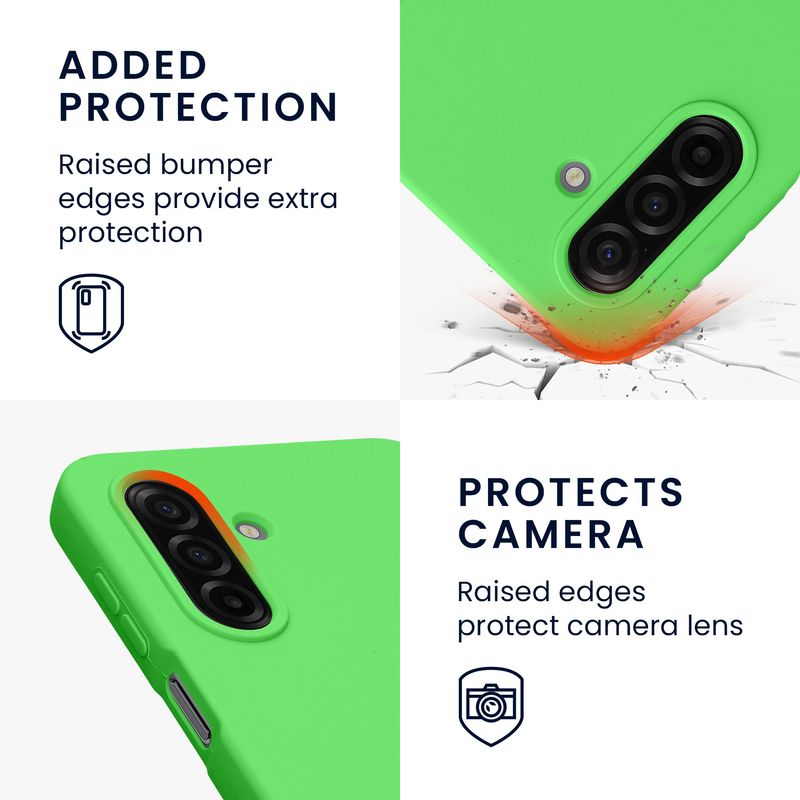 Laptop, Telefoane si Tablete - Telefoane mobile si accesorii - Accesorii Telefoane - Huse telefoane - Husa Kwmobile pentru Samsung Galaxy A17 4G/5G, incarcare wireless, silicon, verde lime - Infinity.ro