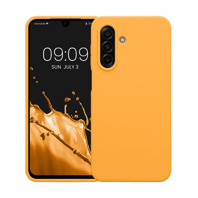 Laptop, Telefoane si Tablete - Telefoane mobile si accesorii - Accesorii Telefoane - Huse telefoane - Husa Kwmobile pentru Samsung Galaxy A17 4G/5G, incarcare wireless, silicon, portocaliu - Infinity.ro