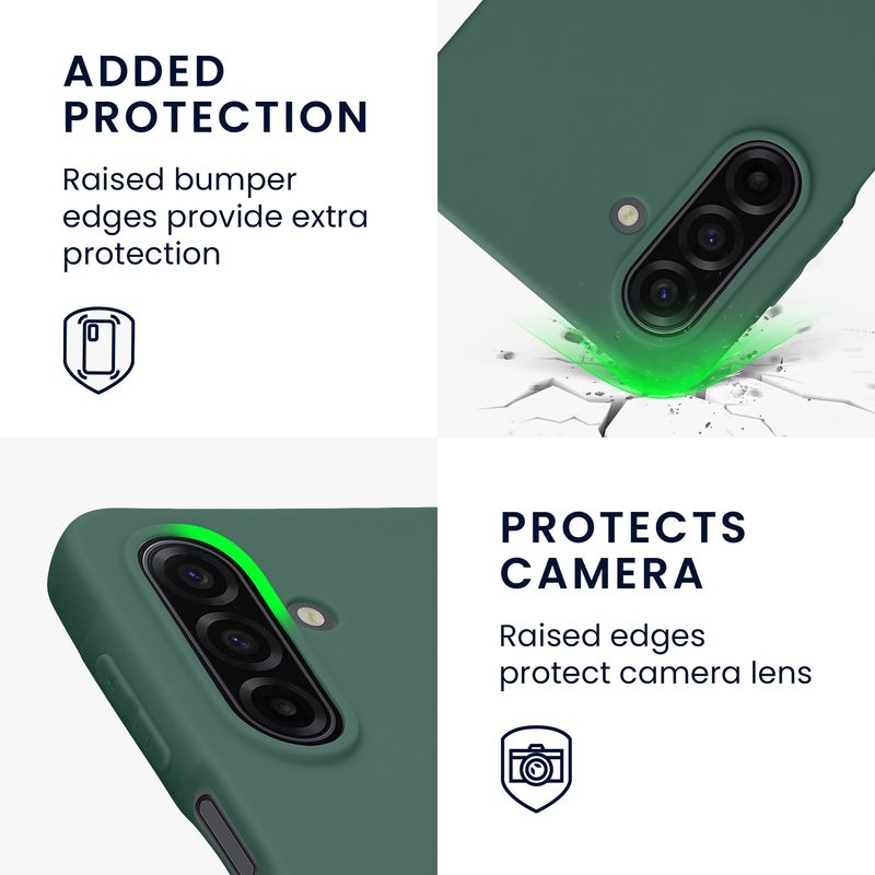 Laptop, Telefoane si Tablete - Telefoane mobile si accesorii - Accesorii Telefoane - Huse telefoane - Husa Kwmobile pentru Samsung Galaxy A17 4G/5G, incarcare wireless, TPU, verde padure - Infinity.ro