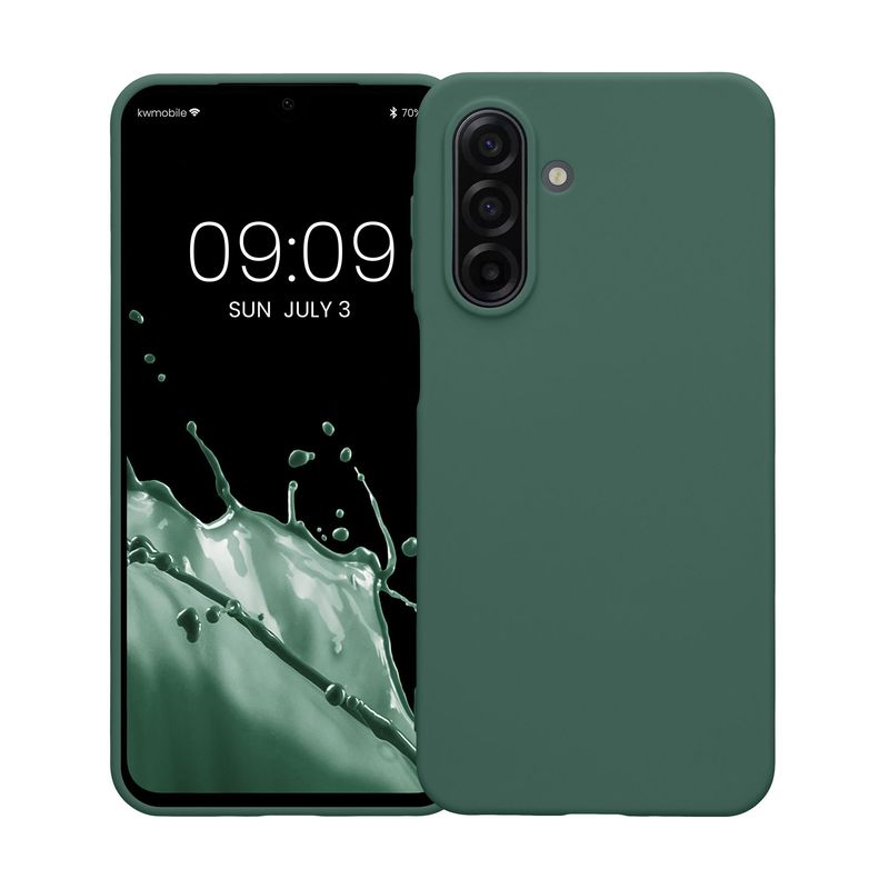 Laptop, Telefoane si Tablete - Telefoane mobile si accesorii - Accesorii Telefoane - Huse telefoane - Husa Kwmobile pentru Samsung Galaxy A17 4G/5G, incarcare wireless, TPU, verde padure - Infinity.ro
