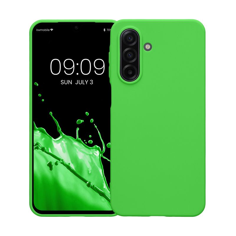 Laptop, Telefoane si Tablete - Telefoane mobile si accesorii - Accesorii Telefoane - Huse telefoane - Husa Kwmobile pentru Samsung Galaxy A17 4G/5G, incarcare wireless, TPU, verde lime - Infinity.ro