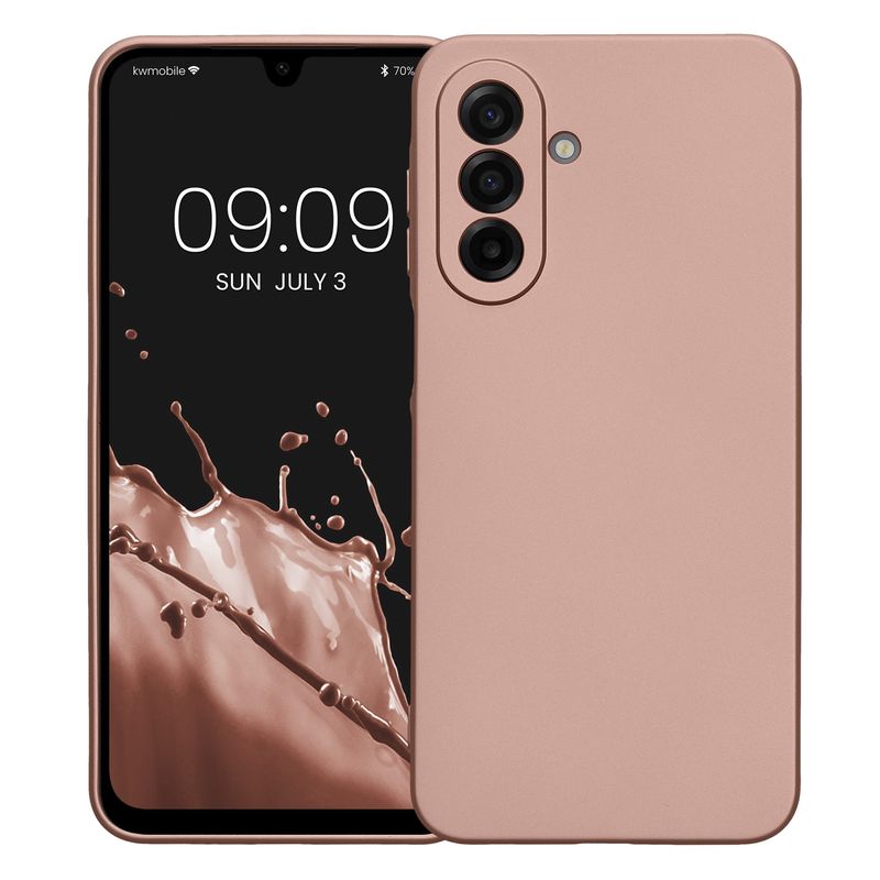 Laptop, Telefoane si Tablete - Telefoane mobile si accesorii - Accesorii Telefoane - Huse telefoane - Husa Kwmobile pentru Samsung Galaxy A17 4G/5G, protectie la zgarieturi, silicon, auriu - Infinity.ro