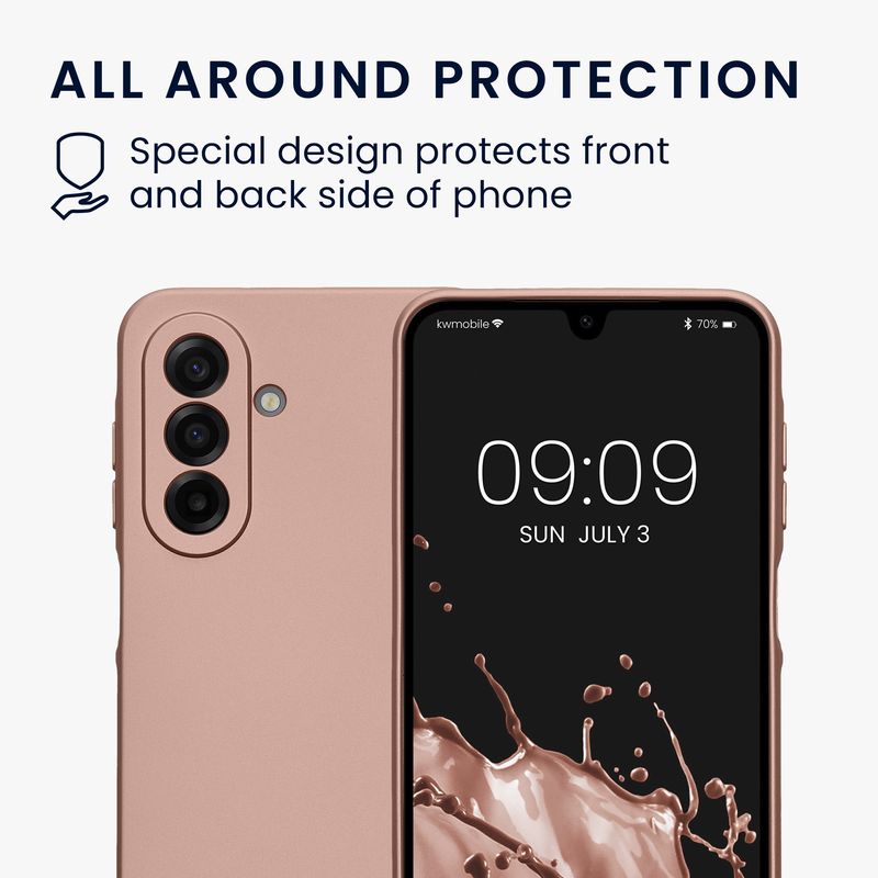 Laptop, Telefoane si Tablete - Telefoane mobile si accesorii - Accesorii Telefoane - Huse telefoane - Husa Kwmobile pentru Samsung Galaxy A17 4G/5G, protectie la zgarieturi, silicon, auriu - Infinity.ro